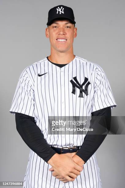 Aaron Judge of the New York Yankees poses for a photo during the New York Yankees Photo Day at George M. Steinbrenner Field on Wednesday, February...