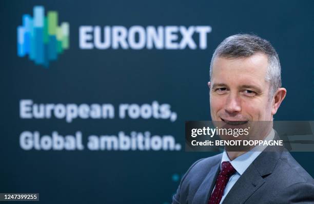 Euronext Brussels stock exchange new CEO Benoit van den Hove poses for the photographer in Brussels, Wednesday 22 February 2023. The Supervisory...