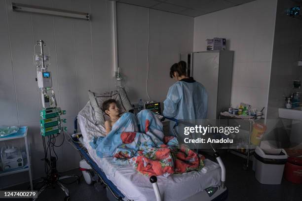 View from a ward for patients with critical prognosis in a children's hospital in Kyiv, Ukraine on February 21, 2023 as Russian-Ukrainian war...