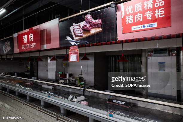 The butchers section has been cleared at a Carrefour store in Wuhan. Carrefour entered the Chinese market in the year 1995 and expanded very quickly,...