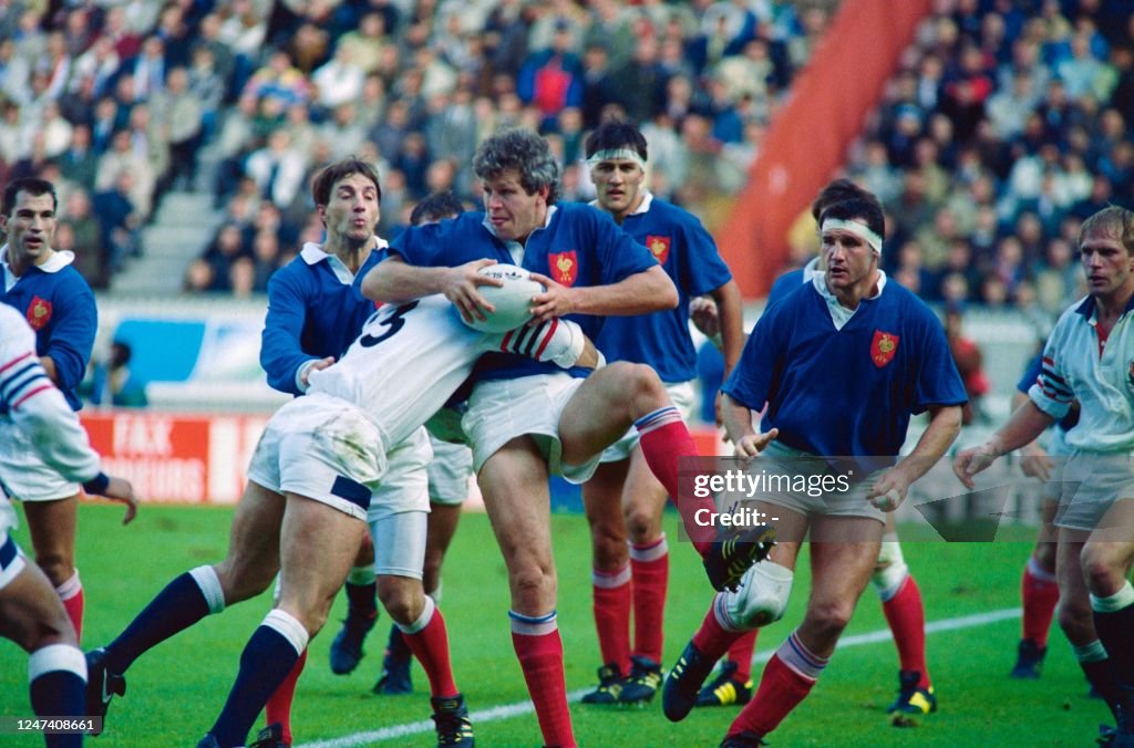 Eric Main Rugby Eric Champ and Pascal Ondarts are pictured in action during Rugby ...