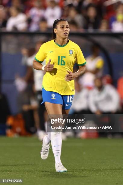 Bia Zaneratto of Brazil during the SheBelieves Cup match between Brazil and United States at Toyota Stadium on February 22, 2023 in Frisco, Texas.