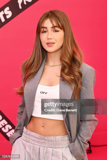 Georgia Steel attends the launch of 'Superdrug Presents' at The Old Truman Brewery on February 23, 2023 in London, England.