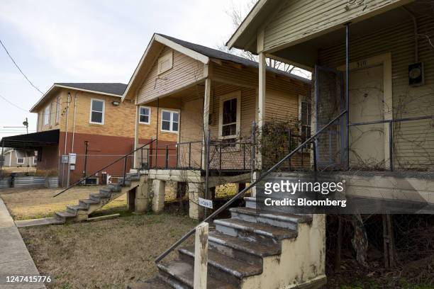 Two vacant homes in the Allendale neighborhood of Shreveport, Louisiana, US, on Monday, Feb. 13, 2023. In the Louisiana city of Shreveport, residents...