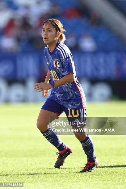Mana Iwabuchi of Japan during the SheBelieves Cup match between Canada and Japan at Toyota Stadium on February 22, 2023 in Frisco, Texas.