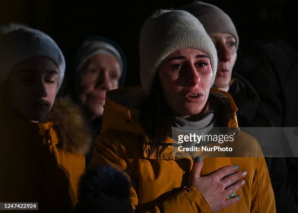 Ukrainian Refugees And Locals Unite In Prayer At 'Light For Ukraine' Vigil In Grabie