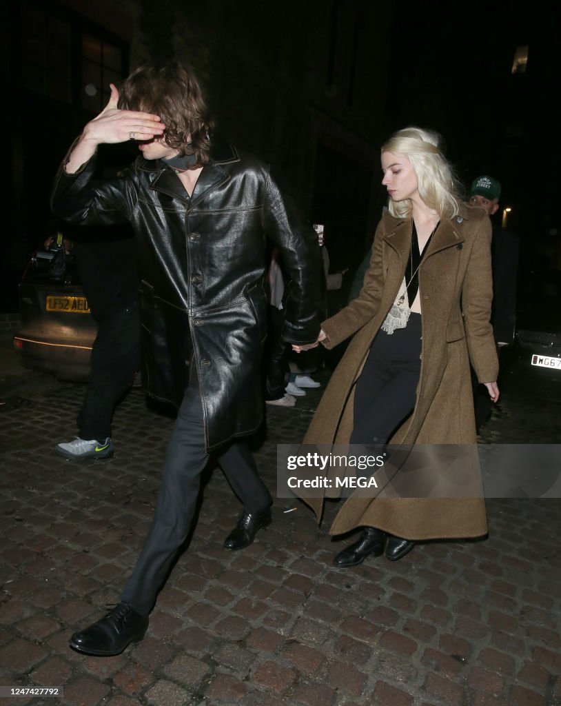 Malcolm McRae and Anya Taylor-Joy are seen leaving Chiltern Firehouse