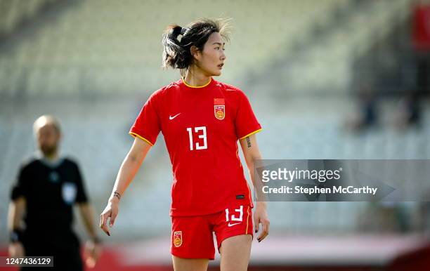 Algeciras , Spain - 22 February 2023; Yang Lina of China PR during the international friendly match between China PR and Republic of Ireland at...