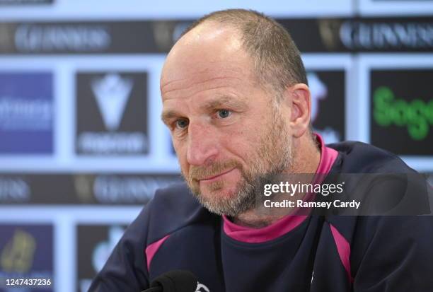 Rome , Italy - 24 February 2023; Assistant coach Mike Catt during an Ireland rugby media conference at the Stadio Olimpico in Rome, Italy.