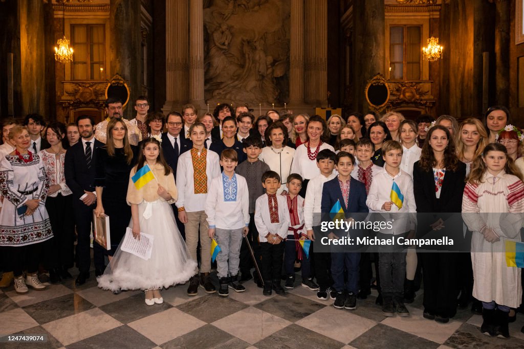 Swedish Royals Attend A Peace Prayer In The Castle Church