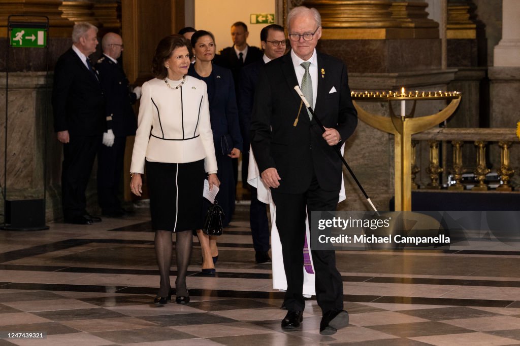Swedish Royals Attend A Peace Prayer In The Castle Church