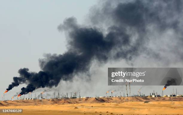 An oil site in Hassi Messaoud , southern Algeria on February 22, 2023