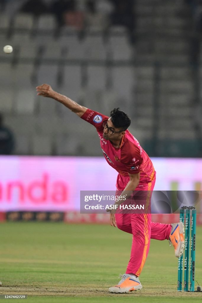 Islamabad United s Pakistani Cricketer Abrar Ahmed Delivers A Ball islamabad-united-s-pakistani-cricketer-abrar-ahmed-delivers-a-ball