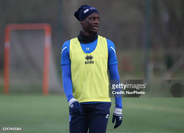Hartlepool United's Mikael Ndjoli during John Askey's first training session as the Hartlepool United manager at Maiden Castle, Durham City on Friday...