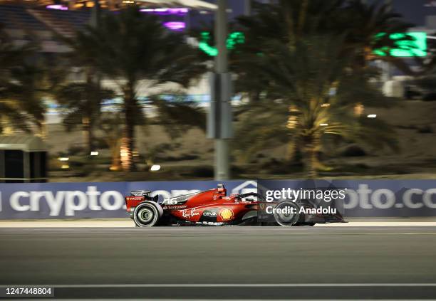 Charles Leclerc of Ferrari on track during day two of F1 Testing at Bahrain International Circuit ahead of Grand Prix in Sakhir, Bahrain on February...