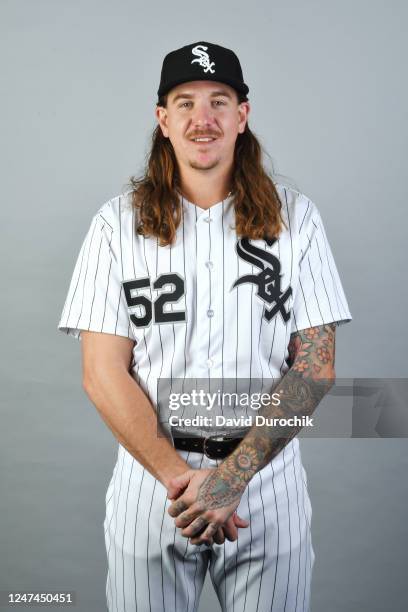 Mike Clevinger of the Chicago White Sox poses for a photo during the Chicago White Sox Photo Day at Camelback Ranch-Glendale on Wednesday, February...