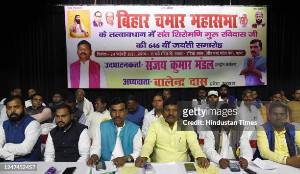 National convenor of Bihar Chamar Mahasabha, Sanjay Kumar Mandal and others during Sant Shiromani Guru Ravidas Jayanti Samaroh at Rabindra Bhawan on...