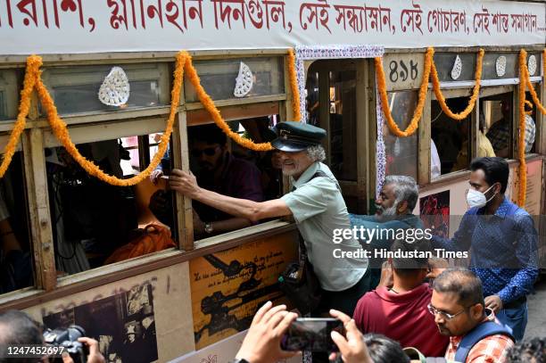 Conductor of Melbourne Tramway Netwowk Roberto D'Andrea is present in Tramjatra 2023, a week long celebration of 150 years of Trams of Kolkata,...