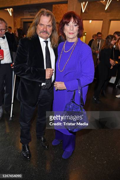 Leslie Mandoki and Regina Ziegler attend the Cinema For Peace Gala 2023 at WECC - Westhafen Event & Convention Center on February 24, 2023 in Berlin,...