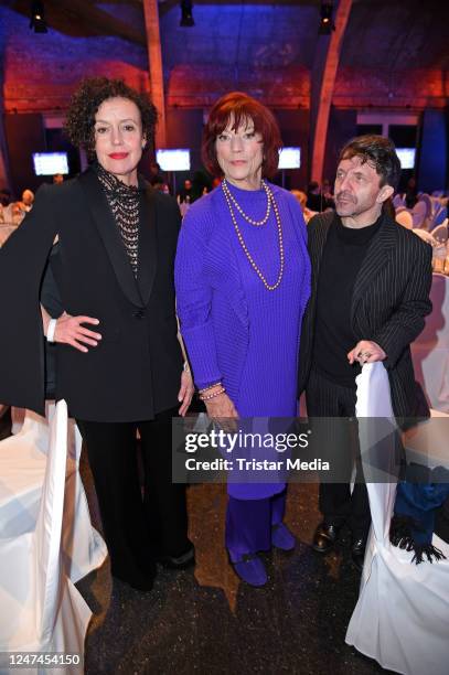 Maria Schrader, Regina Ziegler, David Bennent during the Cinema For Peace Gala 2023 at WECC - Westhafen Event & Convention Center on February 24,...