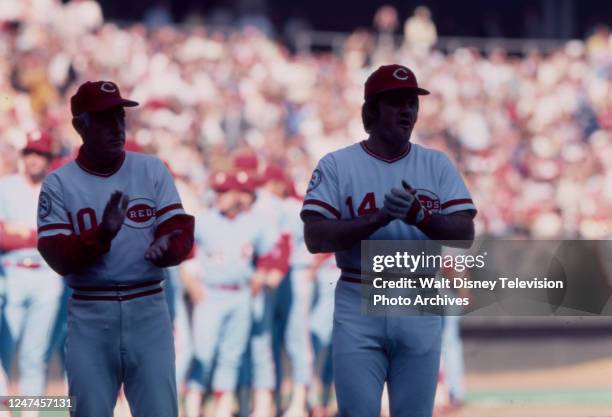 Sparky Anderson, Pete Rose, ABC Sports coverage of the Philadelphia Phillies vs the Cincinnati Reds.