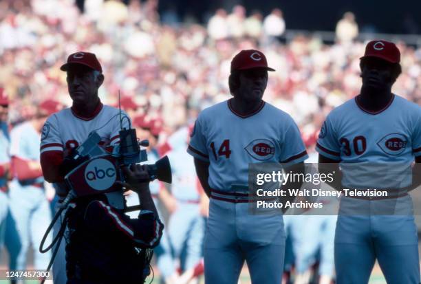 Sparky Anderson, Pete Rose, ABC Sports coverage of the Philadelphia Phillies vs the Cincinnati Reds.