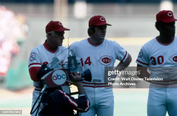 Sparky Anderson, Pete Rose, ABC Sports coverage of the Philadelphia Phillies vs the Cincinnati Reds.