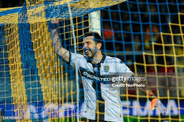 Gianluigi Buffon of Parma Calcio during the Italian soccer Serie B match Frosinone Calcio vs Parma Calcio on February 24, 2023 at the Benito Stirpe...