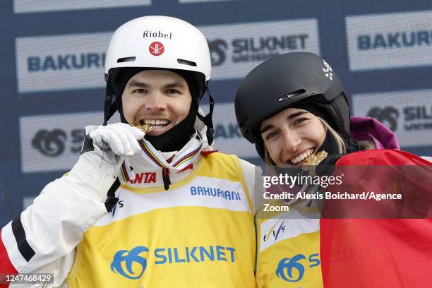 Mikael Kingsbury of Team Canada, Perrine Laffont of Team France wins the gold medal during the FIS Freestyle World Ski Championships Men's and...