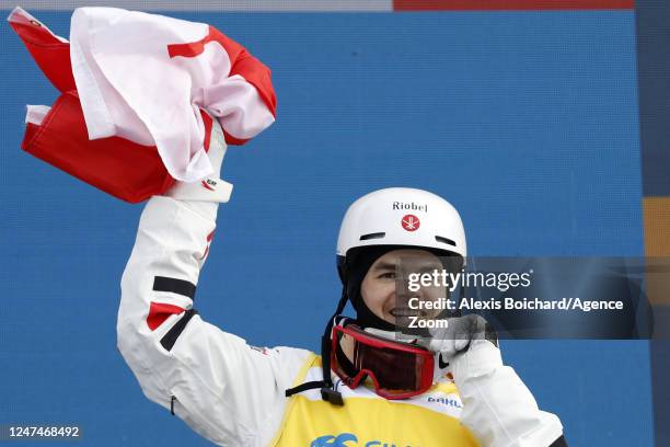 Mikael Kingsbury of Team Canada wins the gold medal during the FIS Freestyle World Ski Championships Men's and Women's Moguls on February 25, 2023 in...