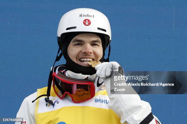 Mikael Kingsbury of Team Canada wins the gold medal during the FIS Freestyle World Ski Championships Men's and Women's Moguls on February 25, 2023 in...