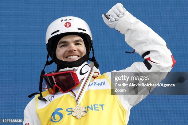 Mikael Kingsbury of Team Canada wins the gold medal during the FIS Freestyle World Ski Championships Men's and Women's Moguls on February 25, 2023 in...