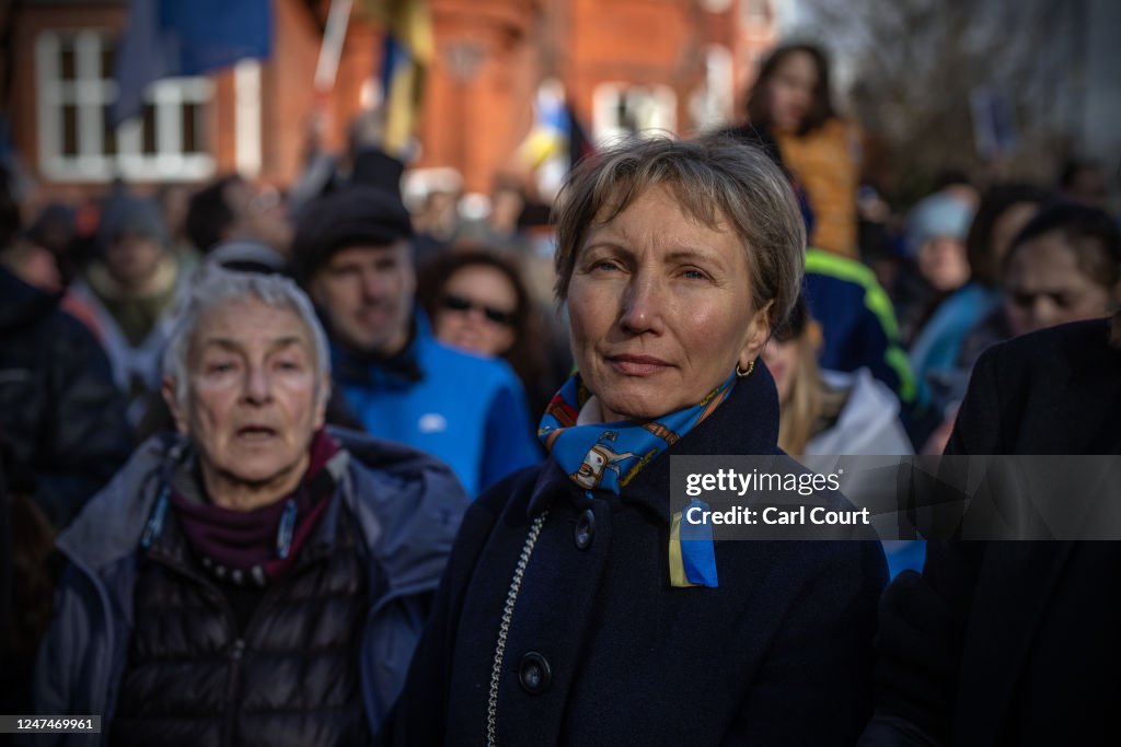 Rallies Are Held Across The UK For Ukraine On The First Anniversary Of The Russian Invasion