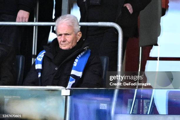 Dietmar Hopp Looks on during the Bundesliga match between TSG Hoffenheim and Borussia Dortmund at PreZero-Arena on February 25, 2023 in Sinsheim,...