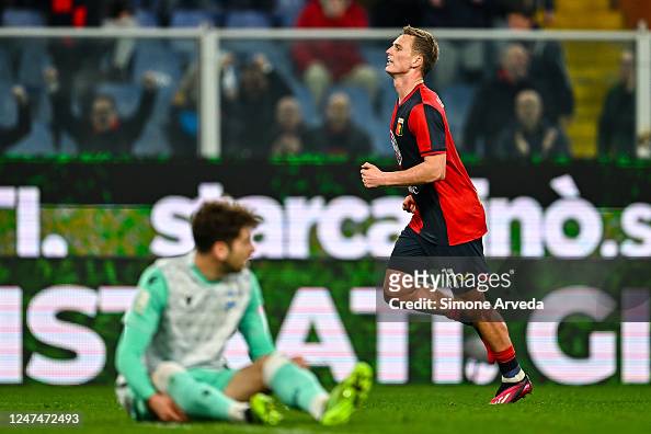 Albert Gudmundsson of Genoa celebrates after scoring a goal during ...