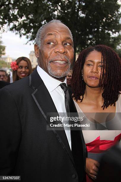 Actor Danny Glover and Asake Bomani arrive at the 6th edition of the Afro-Caribbean Arts Awards at Theatre du Chatelet on September 12, 2011 in...