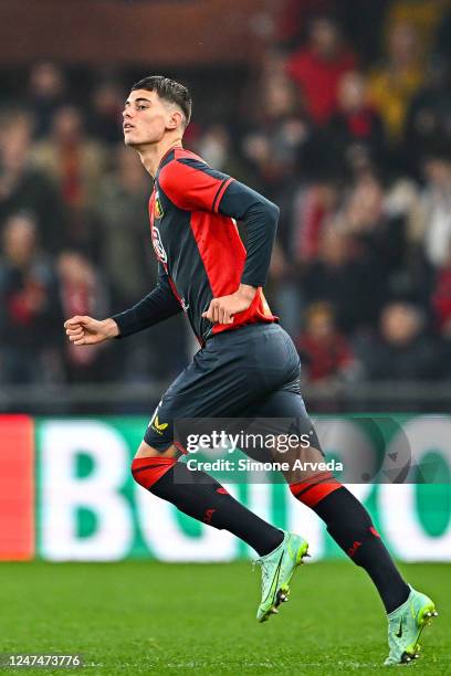 Luca Lipani of Genoa looks on during the Serie B match between Genoa CFC and Spal at Stadio Luigi Ferraris on February 25, 2023 in Genoa, Italy.