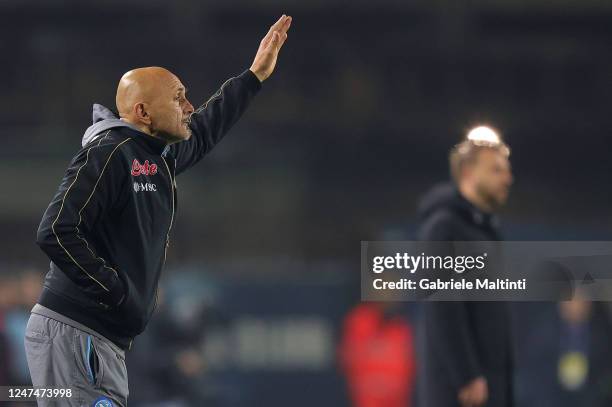 Luciano Spalletti head coach of SSC Napoli gestures during the Serie A match between Empoli FC and SSC Napoli at Stadio Carlo Castellani on February...