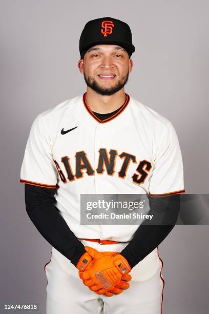 Isan Diaz of the San Francisco Giants poses for a photo during the San Francisco Giants Photo Day at Scottsdale Stadium on Friday, February 24, 2023...