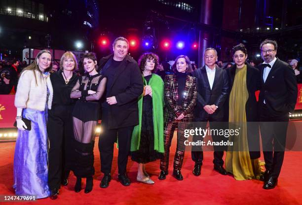 Berlinale Executive Director Mariette Rissenbeek, German film director and jury member Valeska Grisebach, US actress and Berlinale Jury President...