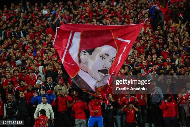 Ahly fans take their seats prior to the CAF Champions League group B match between Egypt's al-Ahly and South Africas Mamelodi Sundowns at the...