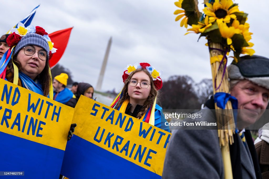 Ukraine Rally Supporters of Ukraine attend a rally at the Lincoln Memorial to mark ...