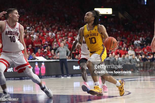 Arizona Wildcats forward Azuolas Tubelis during the second half of a basketball game between the Arizona State Sun Devils and the Arizona Wildcats on...