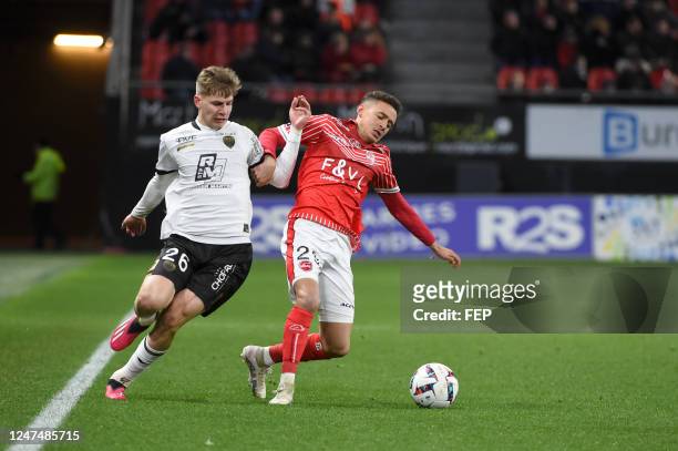 Salim BEN SEGHIR - 26 Paul JOLY during the Ligue 2 BKT match between Valenciennes and Dijon at Stade du Hainaut on February 25, 2023 in Valenciennes,...