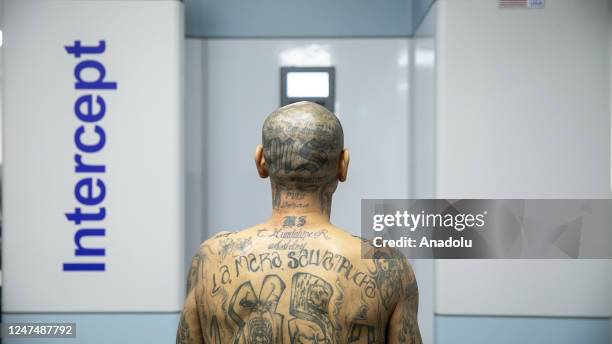 The arrival of inmates belonging to the MS-13 and 18 gangs to the new prison "Terrorist Confinement Centre" , in Tecoluca, 74 km southeast of San...