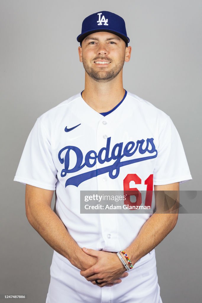 Doge Riz Tayler Scott of the Los Angeles Dodgers poses for a photo during the ...