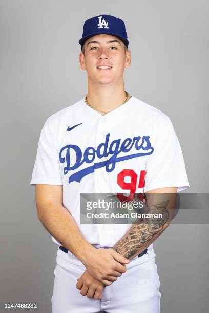 Bobby Miller of the Los Angeles Dodgers poses for a photo during the Los Angeles Dodgers Photo Day at Camelback Ranch-Glendale on Wednesday, February...