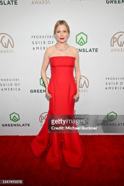Michelle Williams at the 34th Annual Producers Guild Awards held at The Beverly Hilton on February 25, 2023 in Beverly Hills, California.