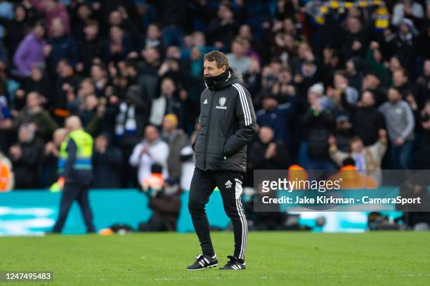 Leeds United manager Javi Garcia at final whistle during the Premier League match between Leeds United and Southampton FC at Elland Road on February...
