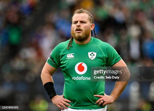 Rome , Italy - 25 February 2023; Finlay Bealham of Ireland during the Guinness Six Nations Rugby Championship match between Italy and Ireland at the...